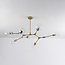 7-lichts hanglamp Melodie - goud met transparant glas