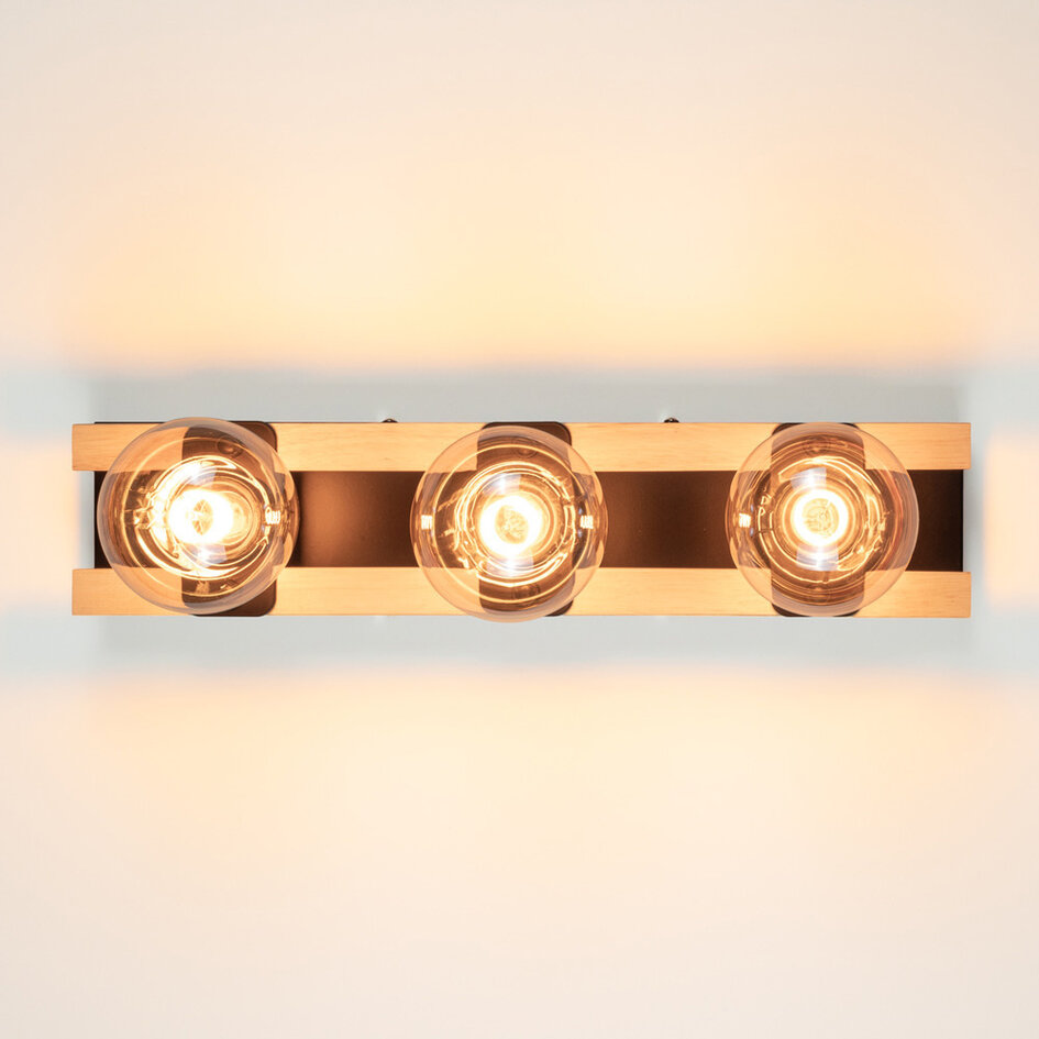 Zwarte wandlamp 3-lichts - Nolan
