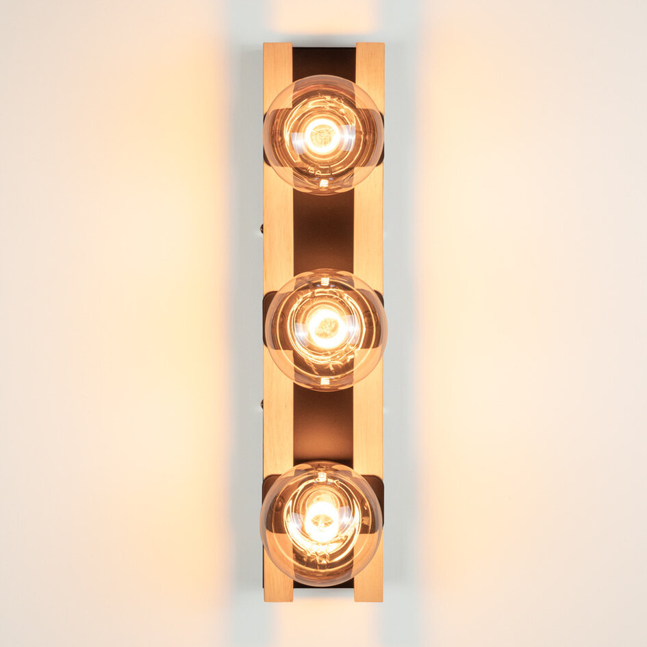 Zwarte wandlamp 3-lichts - Nolan