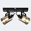 Plafondlamp met smoke grijs glas, 2-lichts - Ryan