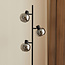 Zwarte staande lamp met smoke grijs glas en spiegeleffect, 3-lichts - Jesse