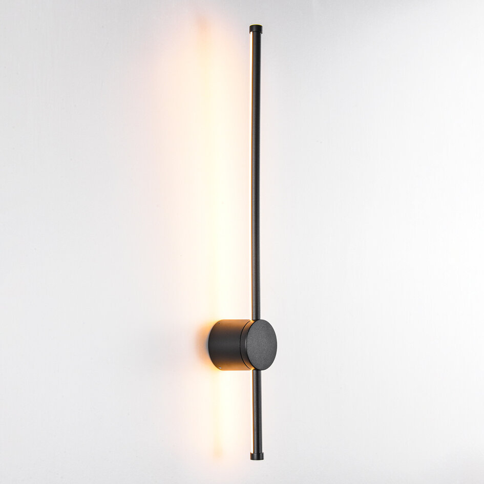 Zwarte moderne wandlamp 65 cm, 12W - Marny