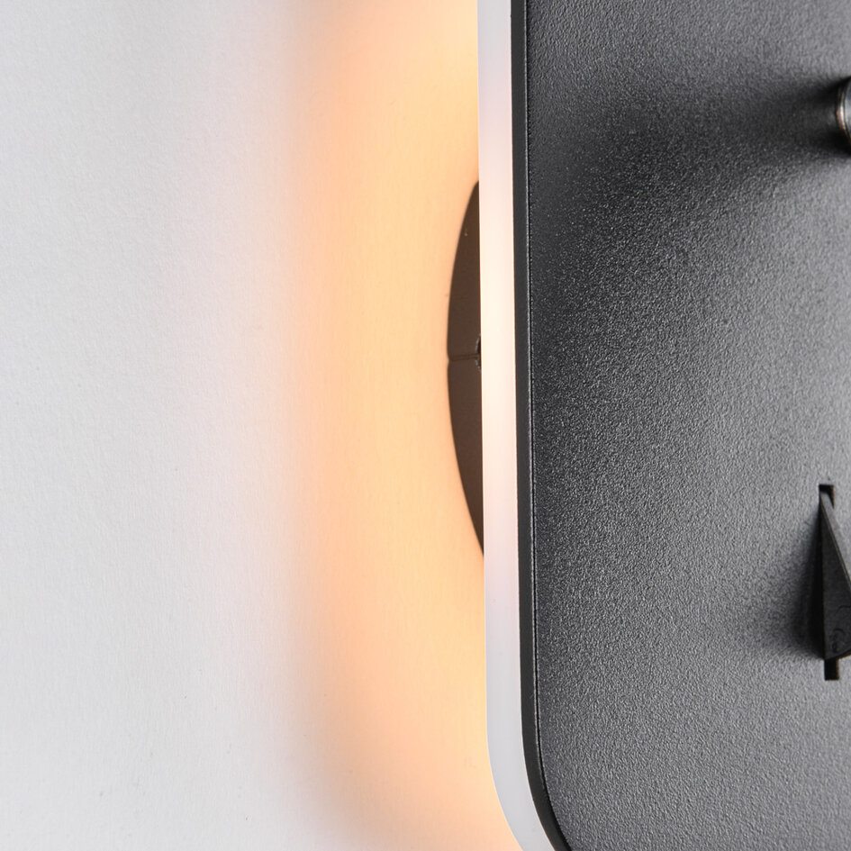 Applique carrée avec plaque murale éclairée et spot rotatif - Sofian