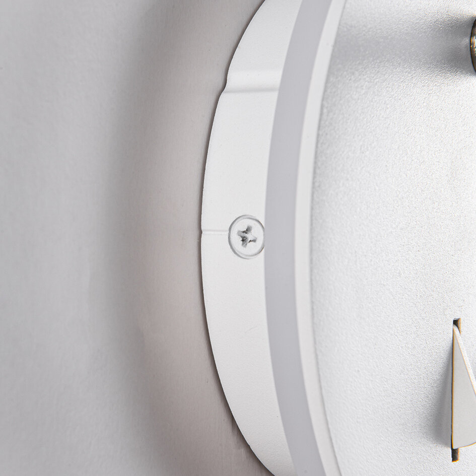 Ronde wandlamp met draaibare spot en verlichte wandplaat - Lenae