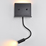 Multifunctionele wandlamp Sillia met verstelbare arm en USB-poort