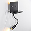 Multifunctionele wandlamp Sillia met verstelbare arm en USB-poort
