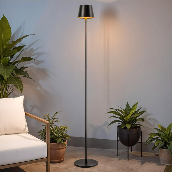Minimalistische zwarte staande lamp Jytte - dimbaar
