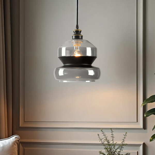 Hanglamp Sofie met breed smoke glas