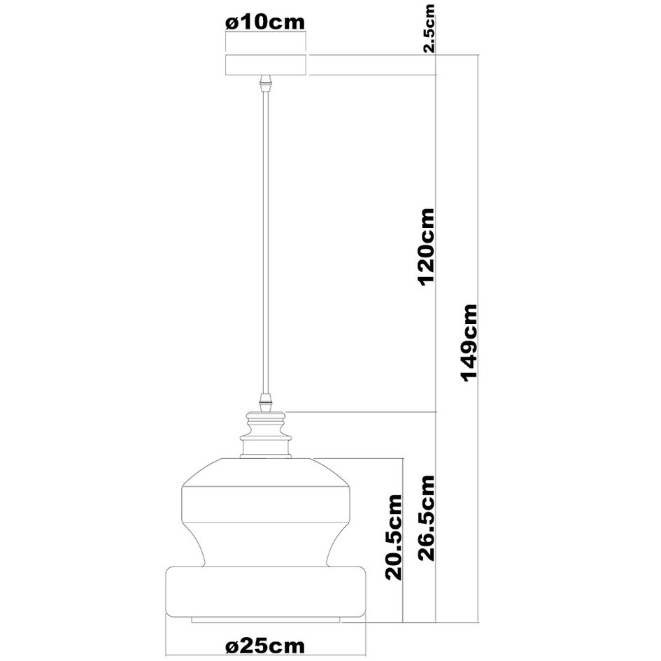 Lampe suspendue à 1 lumière Sofie - verre large