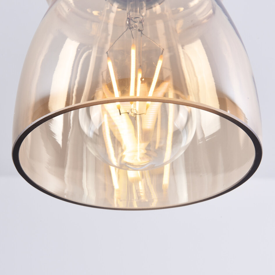 Lampe suspendue à 1 lumière Trinidad avec verre ambré - variante 2