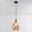 Suspension 1 lumière Verona ambre - verre lisse en forme de goutte