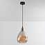 Suspension 1 lumière Verona ambre - verre lisse en forme de goutte