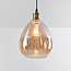 Suspension 1 lumière Verona ambre - verre lisse en forme de goutte