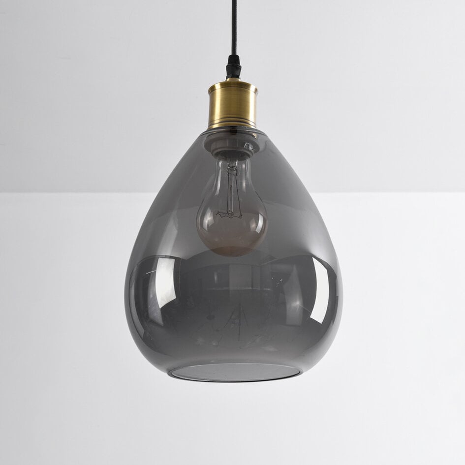 Suspension Verona - globe goutte en verre fumé