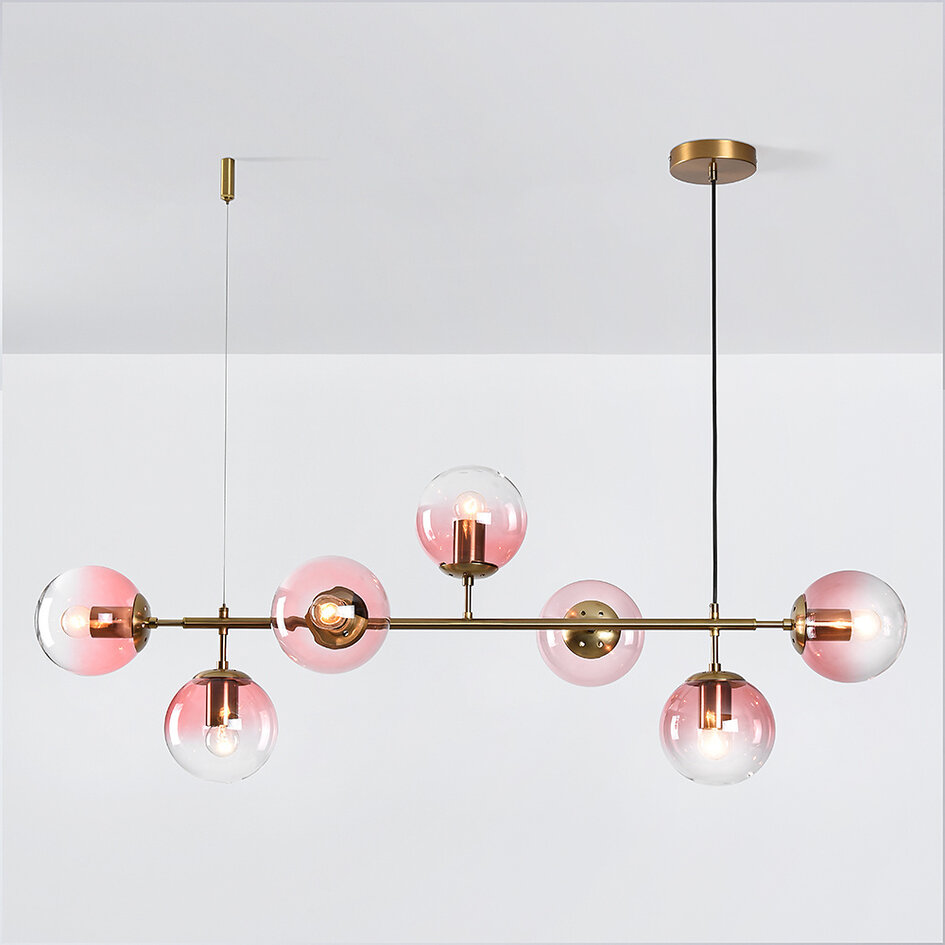 Suspension design avec différentes teintes de verre - Hepta