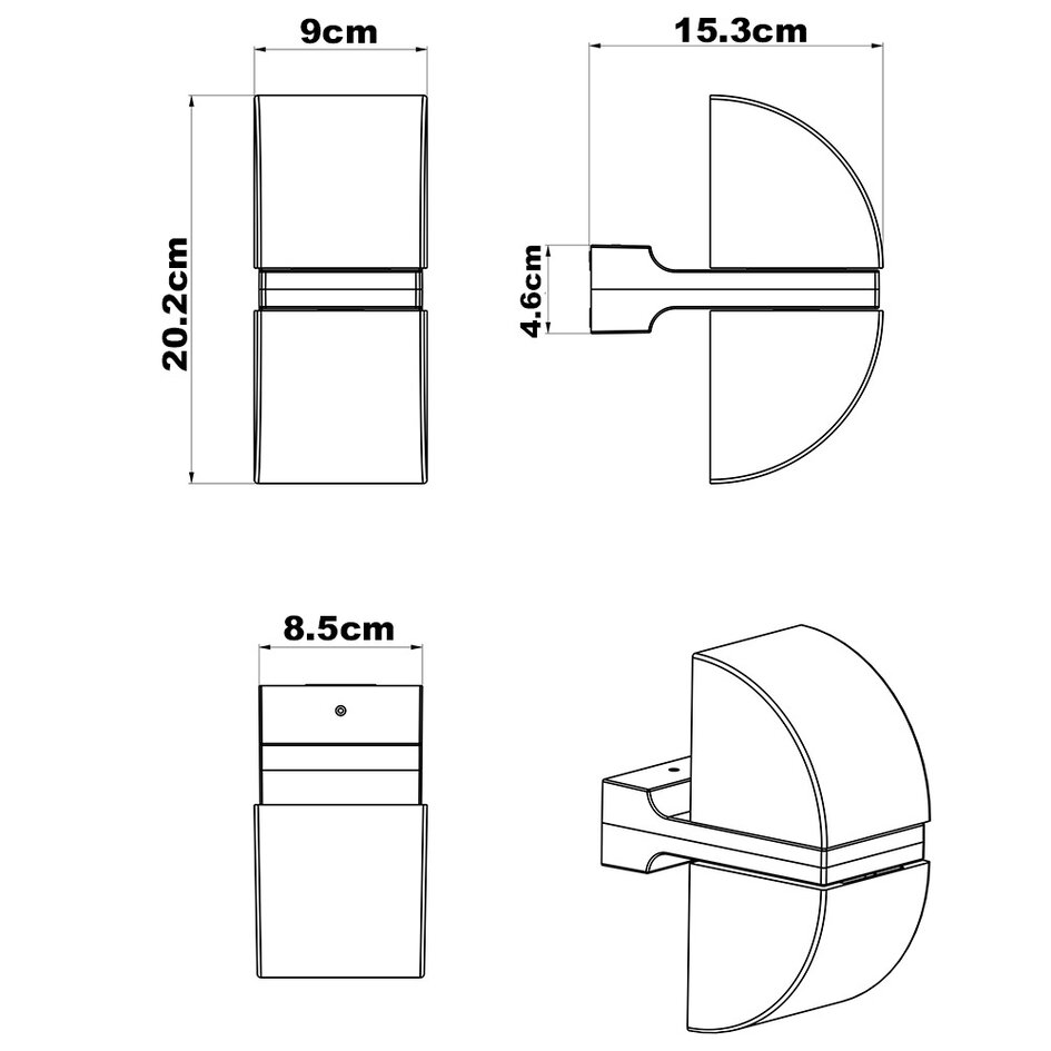 Applique d'extérieur orientable Xanthe - anthracite