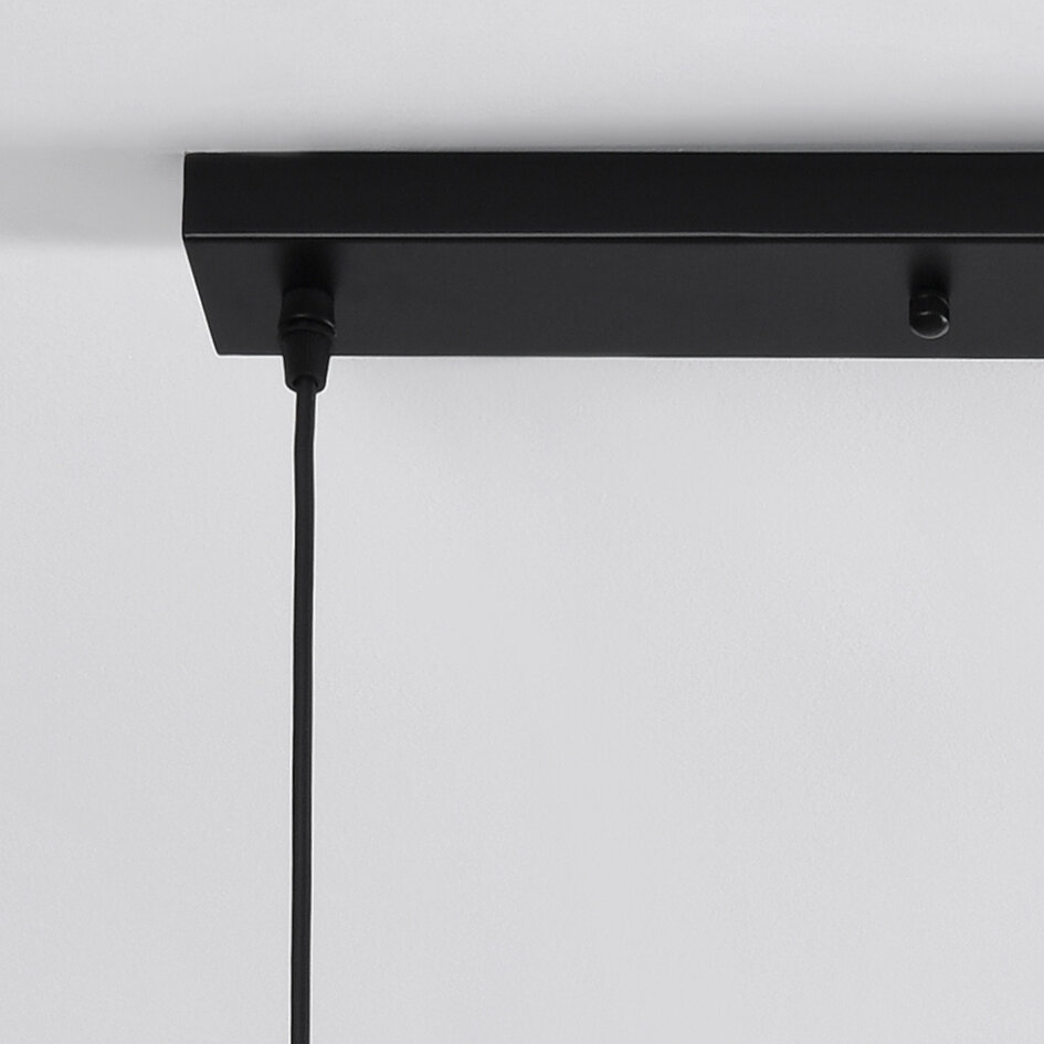 Lampe suspendue design Rick avec verre or rose, 3 lumières