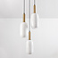 Suspension Dayley 3 lumières en verre opalin - blanc opalin et doré