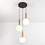 Suspension Aiden avec verre blanc laiteux, 3 lumières
