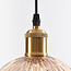 Hanglamp Erin van geribbeld amber glas, 3-lichts