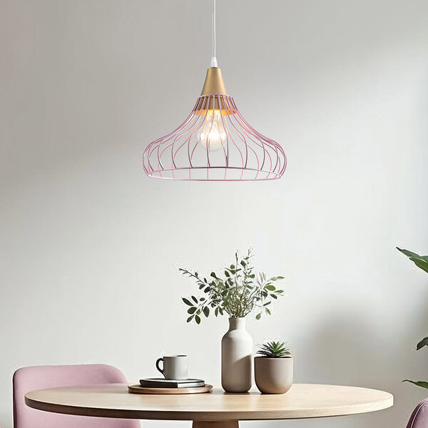 Lampe suspendue en fer Maya avec détails dorés