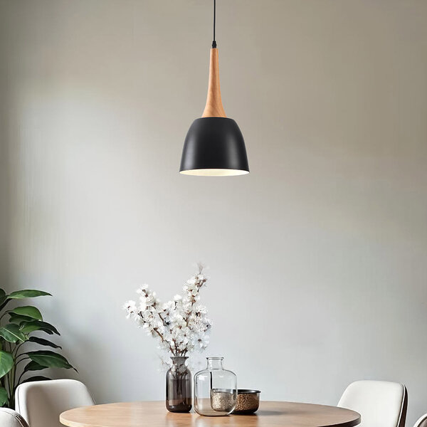 Lampe suspendue Holly avec détails en bois