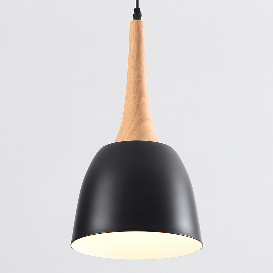 Lampe suspendue Holly avec détails en bois