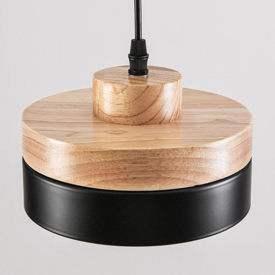 Suspension en bois avec bordure métallique - Evie