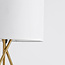 Lampe à poser Susan - trépied doré avec abat-jour en tissu
