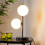 Lampe de table 2 lumières avec verre blanc laiteux et cadre noir - Ethan