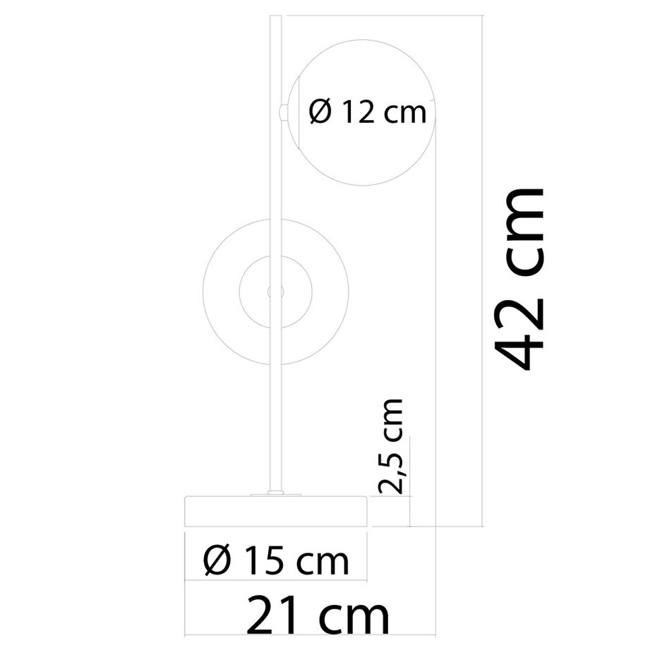 Lampe de table 2 lumières avec verre blanc laiteux et cadre noir - Ethan
