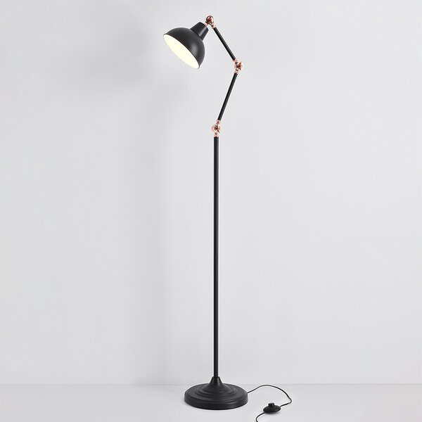 Lampadaire inclinable Kyle en noir et bronze
