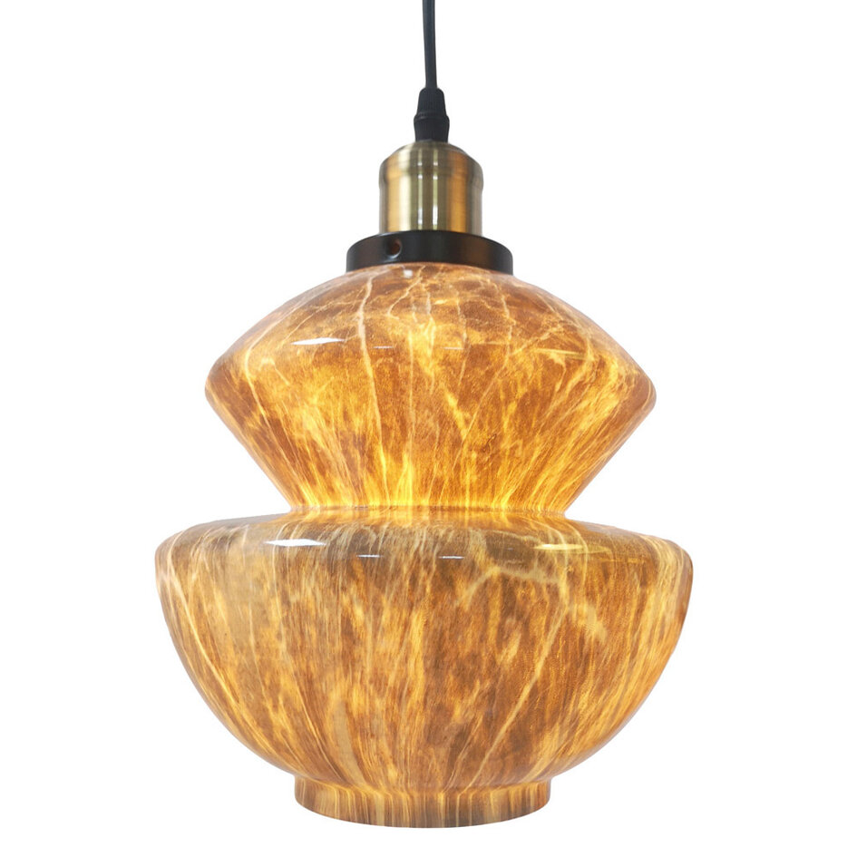 Lampe suspendue à 3 lumières avec verre en marbre - Evelyn