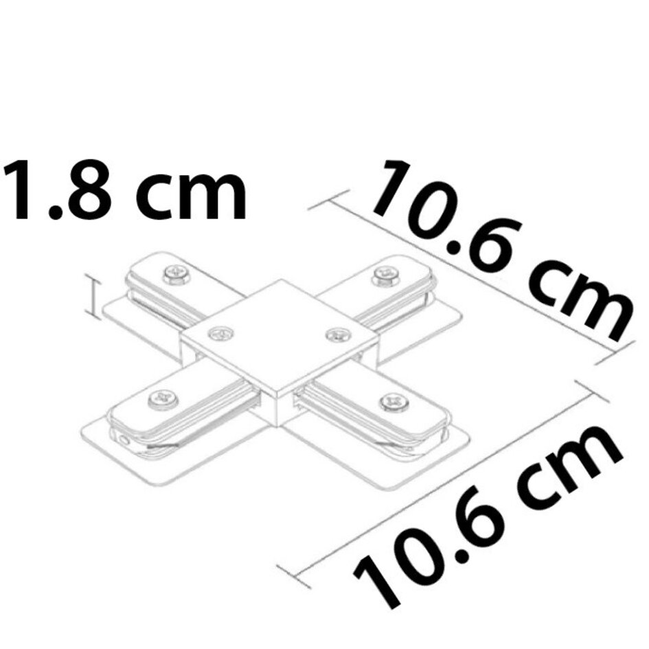 Jonction en X pour voie monophasée - blanc
