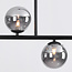 Design plafondlamp zwart met smoke glas, 4-lichts - Asun