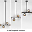 Design plafondlamp zwart met smoke glas, 4-lichts - Asun
