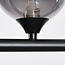 Design plafondlamp zwart met smoke glas, 6-lichts - Aster