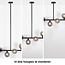 Design plafondlamp zwart met smoke glas, 6-lichts - Aster