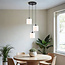 Suspension 3 lumières avec verre blanc laiteux - Kezia