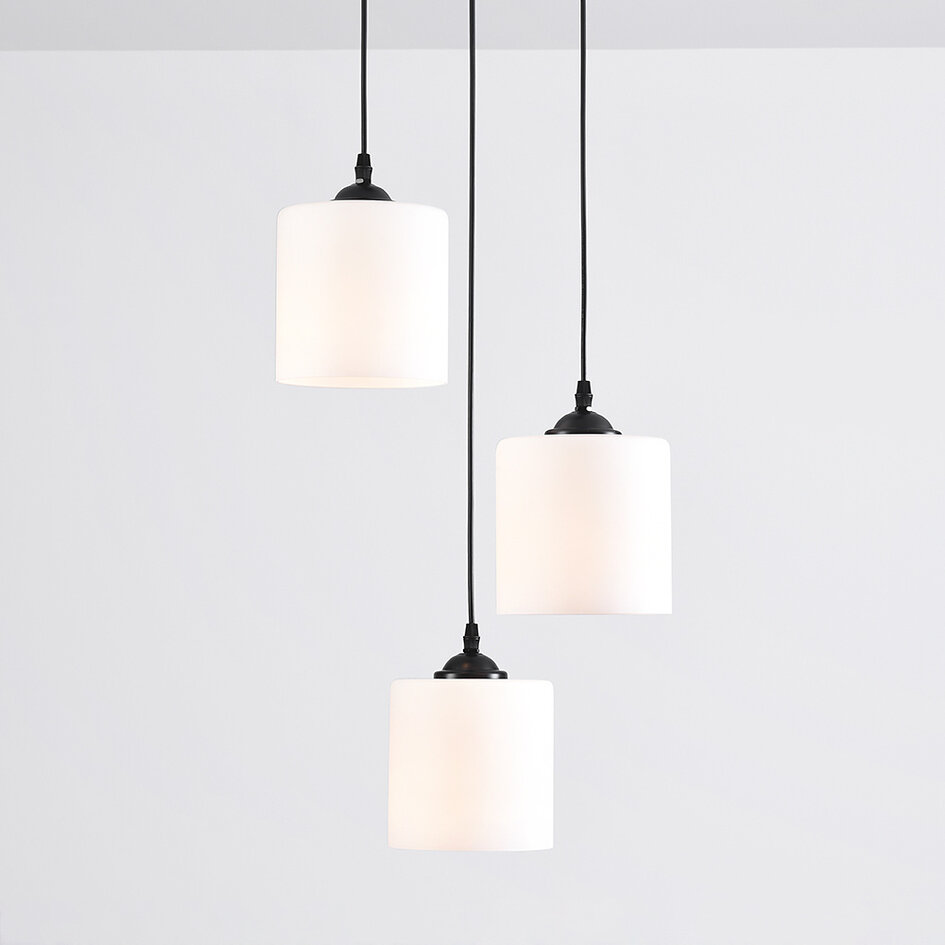 Hanglamp 3-lichts met melkwit glas - Kezia