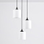 Suspension Kezia 3 lumières en verre blanc laiteux