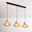 Hanglamp 3-lichts met amber glas - Imara