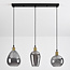 Suspension Vanessa 3 lumières en verre fumé bombé - fumé