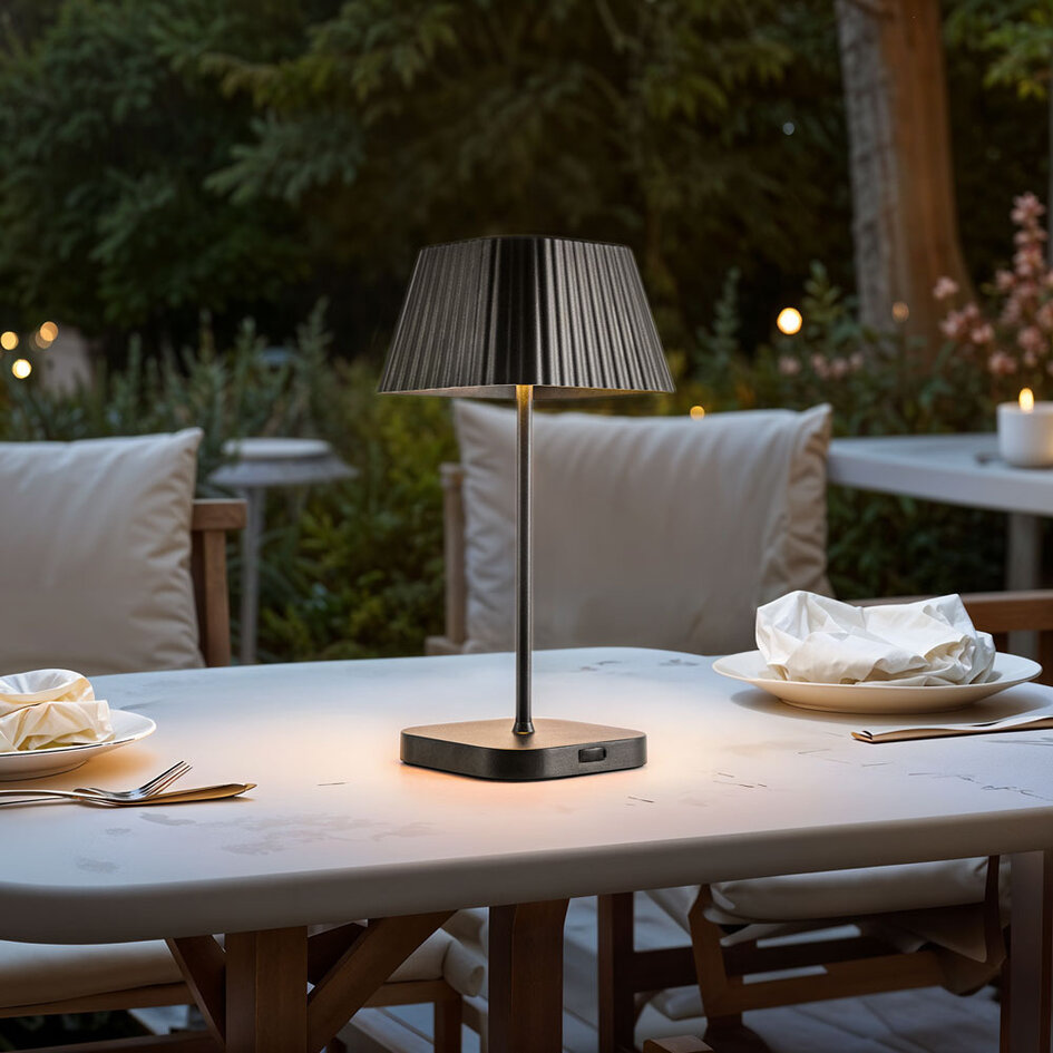 Lampe de table rechargeable et dimmable Mylo - noir mat