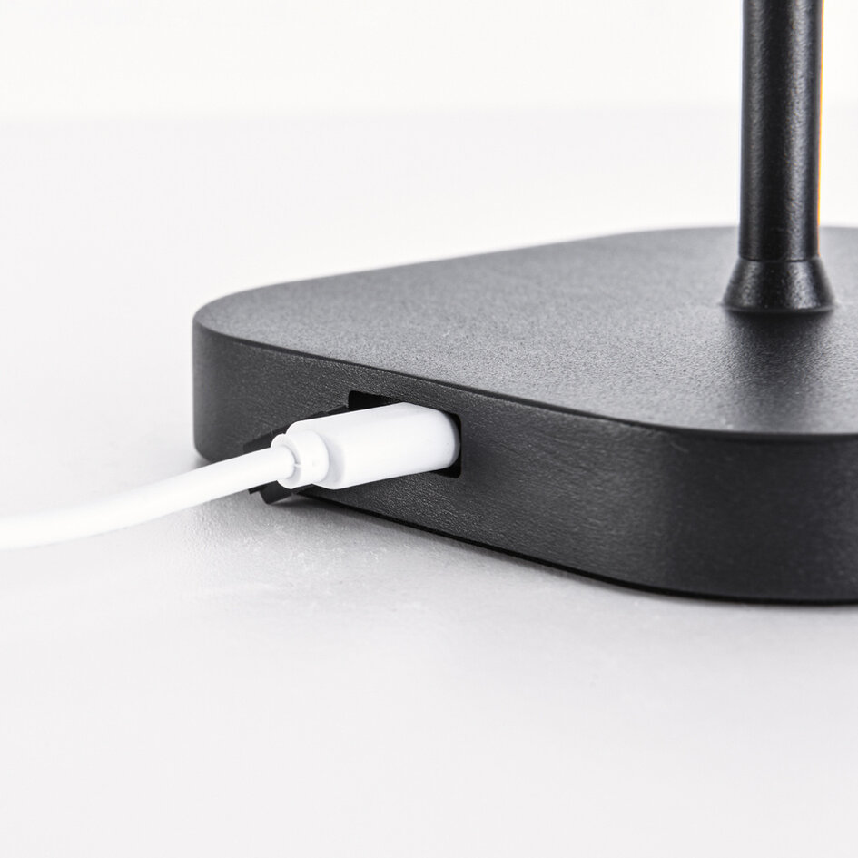 Lampe de table rechargeable et dimmable Mylo - noir mat