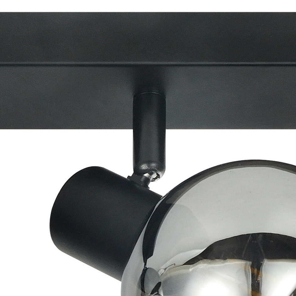 Plafondlamp Detroit met smoke glas en spiegeleffect