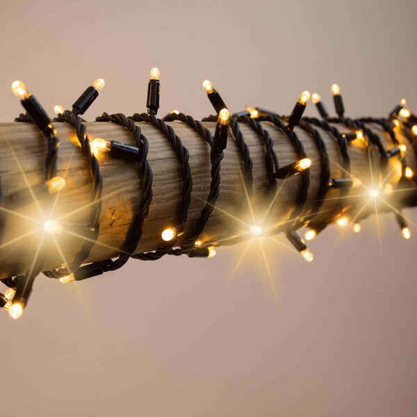 Guirlande de Noël raccordable | blanc chaud scintillant | 10 m, 100 LED | caoutchouc