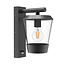 Donkergrijze design muurlamp van glas incl. sensor - Jonah