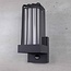 Industriële donker grijze wandlamp met sensor - Tijn