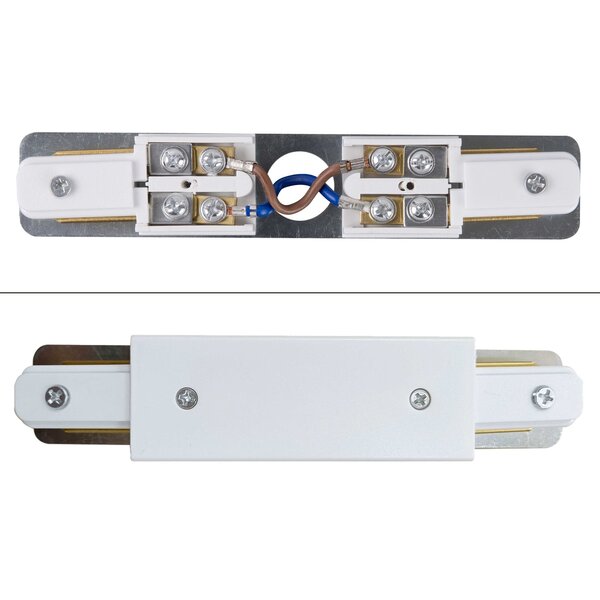 Bloc d’alimentation double pour raccordement central de rail monophasé, blanc